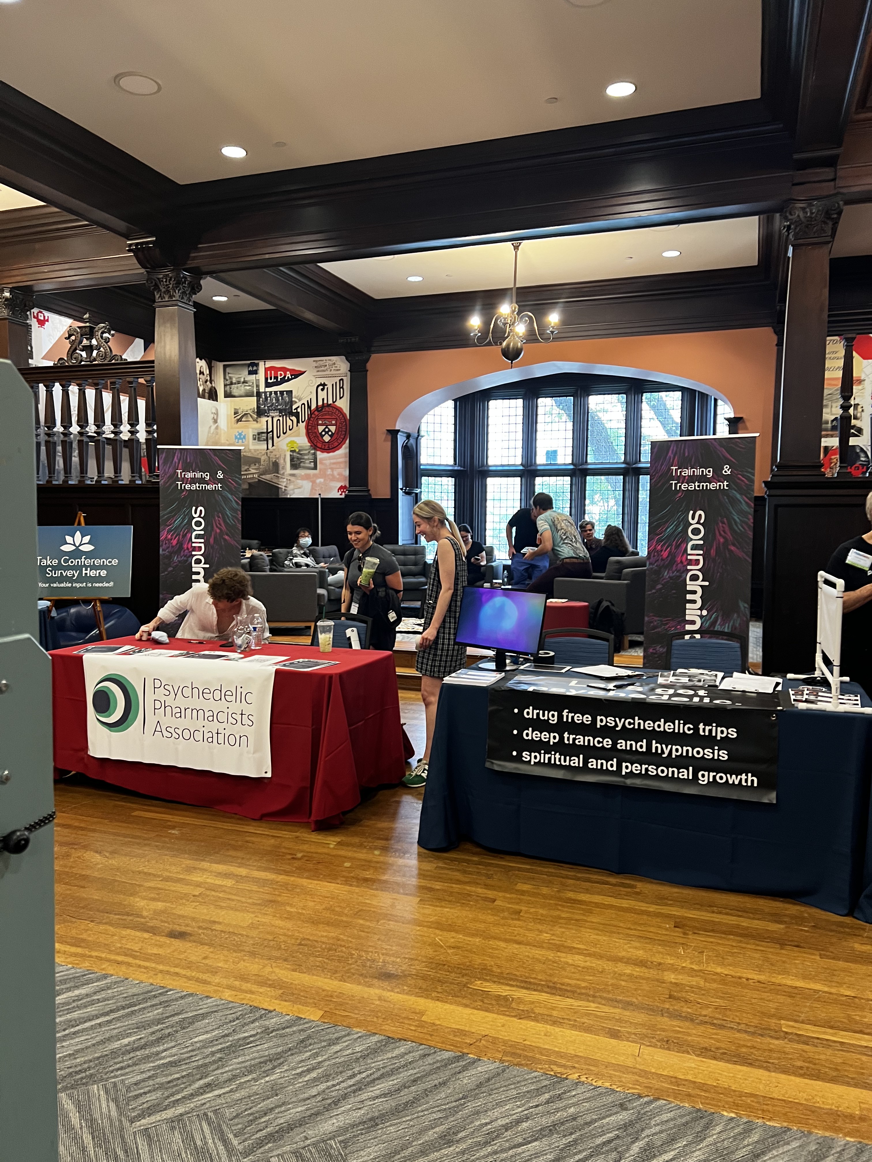 Exhibitor hall at a psychedelic pharmacists conference